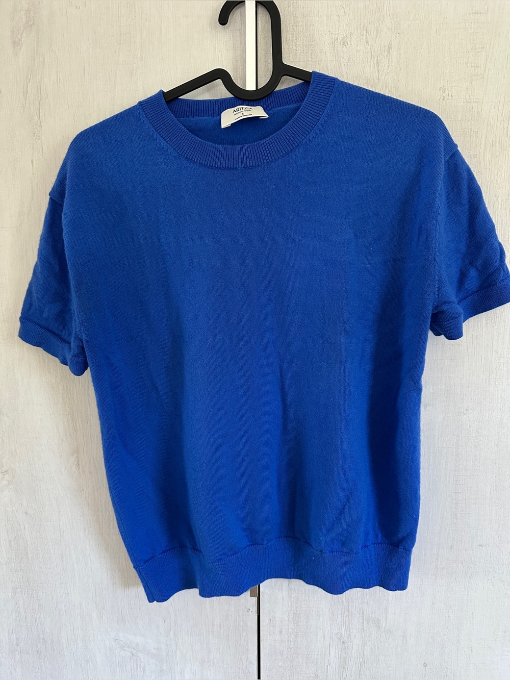 Aritzia - Merino Wool - Royal Blue Short Sleeve Knit Top - Size S